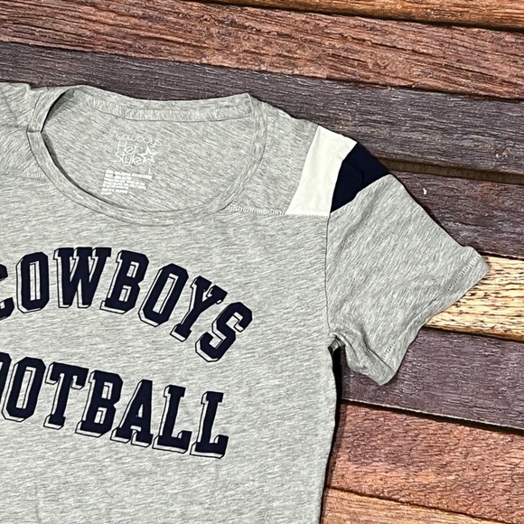 Womens Dallas Cowboys NFL Football Sports Gray Tailgate Tshirt - Picture 3 of 4